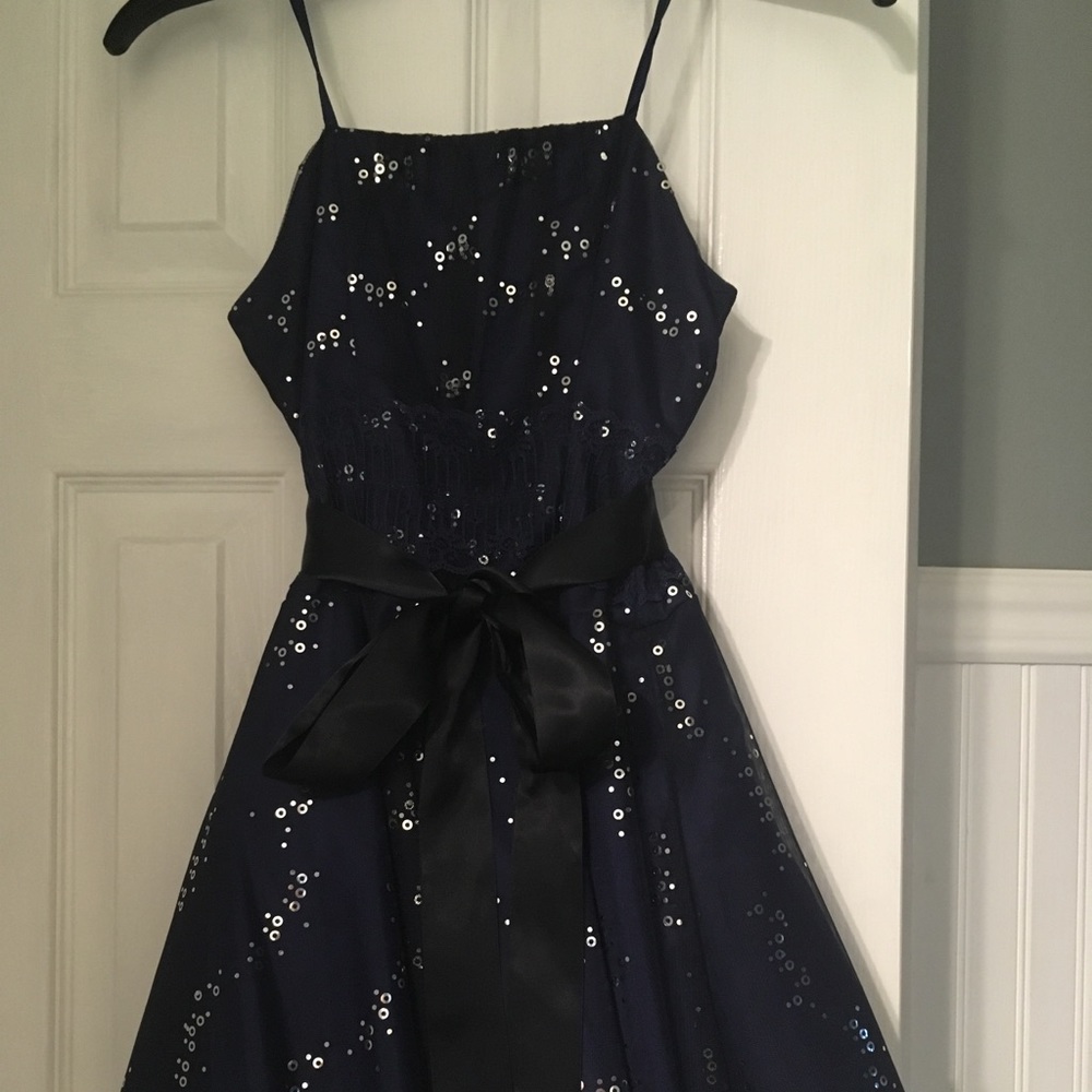 Girls navy party dress